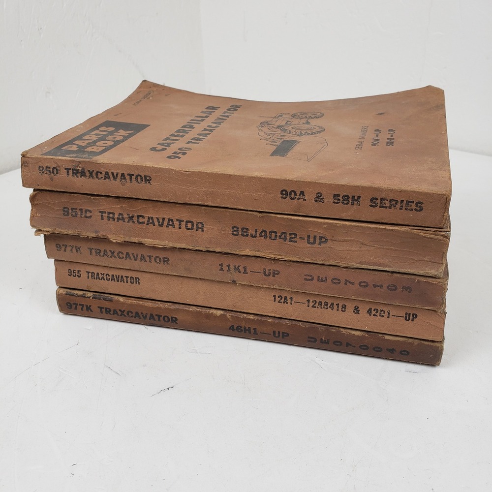 Vintage Caterpillar Traxcavator Parts Books Lot 950 951C 955 977K Manuals 5pc